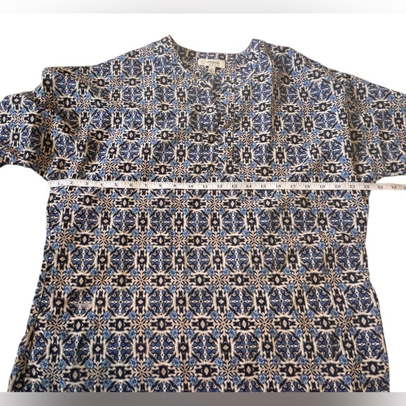 Umgee Blue and Tan Dress/Swimsuit Cover on Playful Pattern Size L - Picture 8 of 8